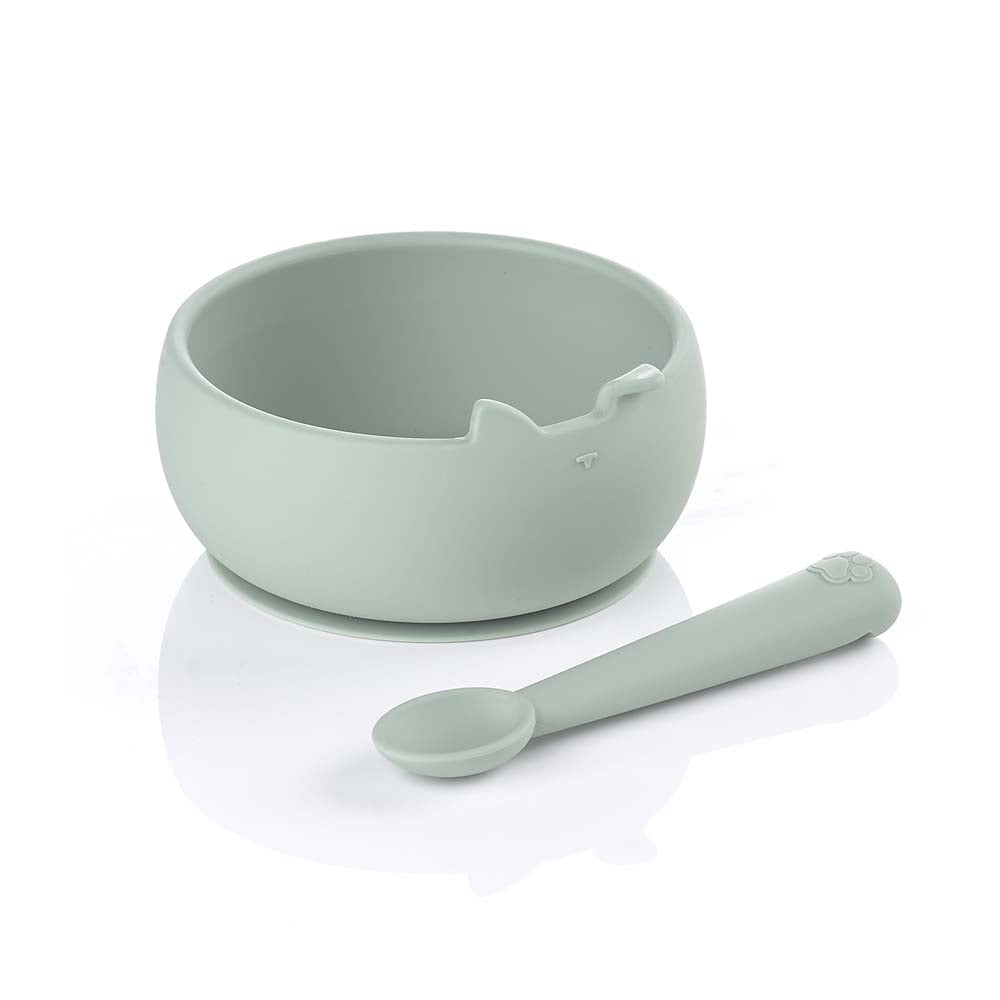 JANE Silikonska posuda za hranjenje + žlica, Mint Default Title