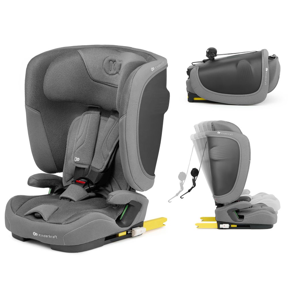 Kinderkraft autosjedalica FIX2GO i-Size 9-36 kg (76-150 cm), Grey Default Title