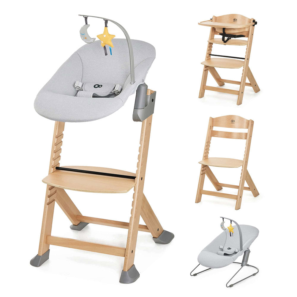 Kinderkraft hranilica Enock wooden + njihaljka Calmee siva Default Title