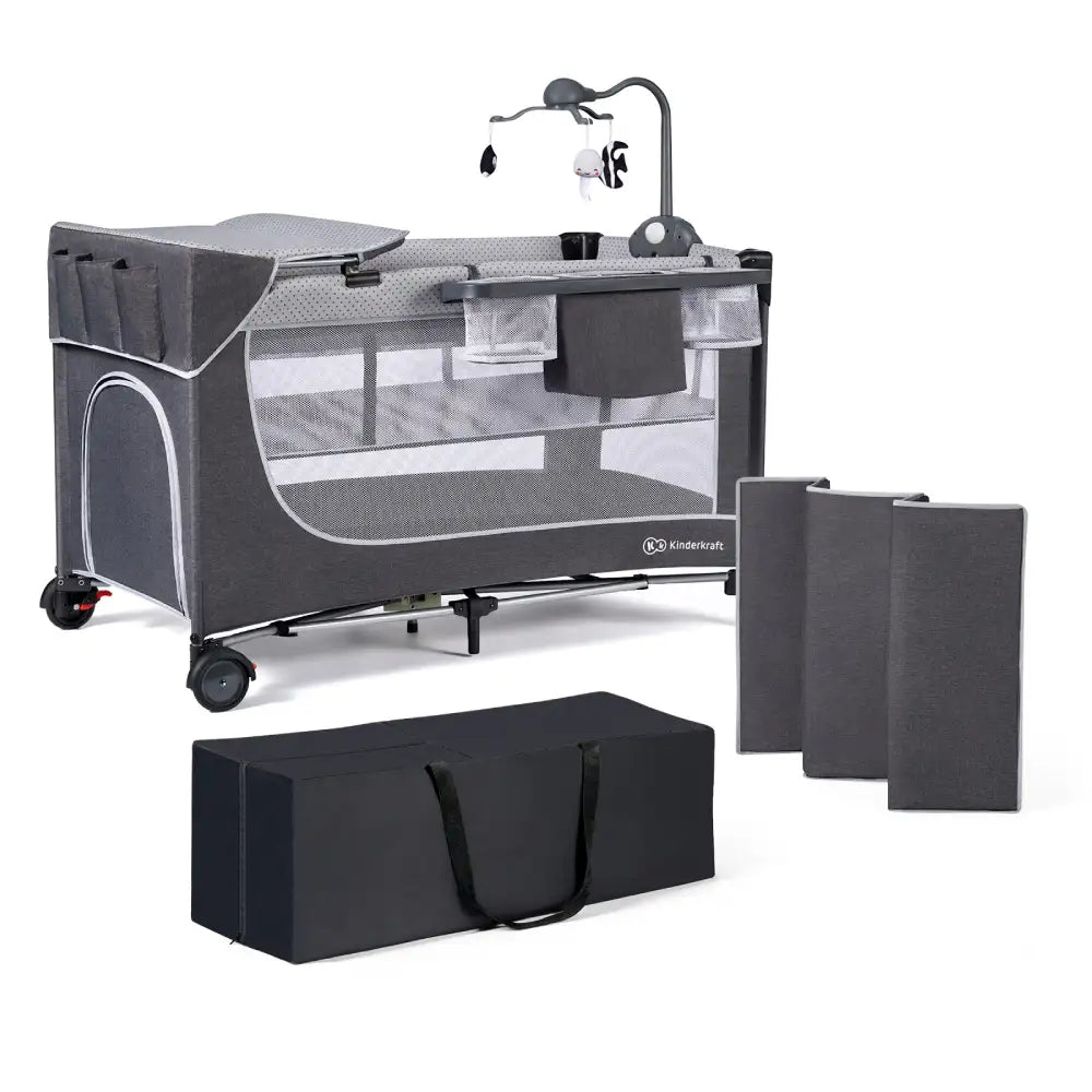 Kinderkraft Putni krevetić LEODY, siva s dodacima Default Title