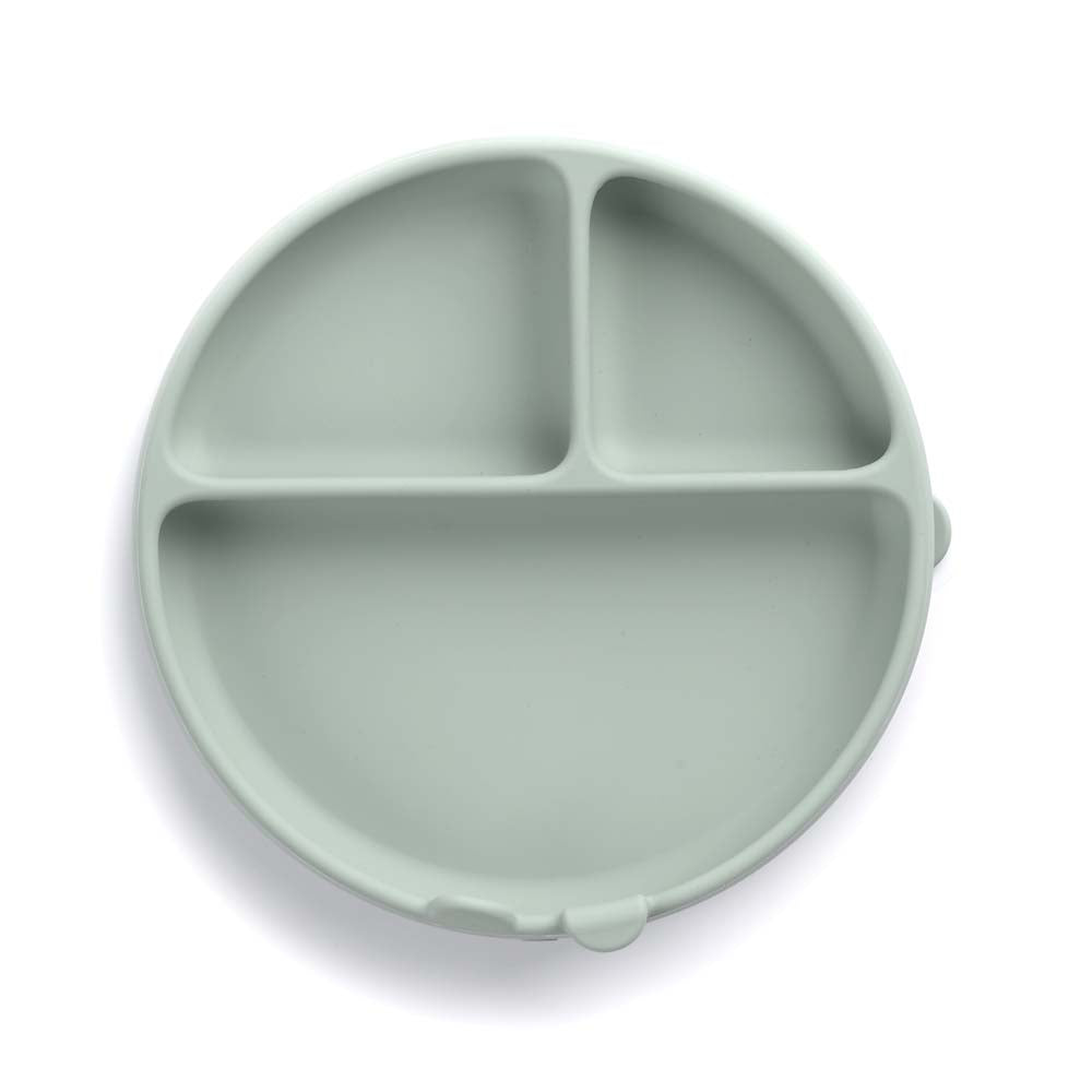 JANE BLW silikonski okrugli tanjur s odjeljcima i vakuumom, Mint