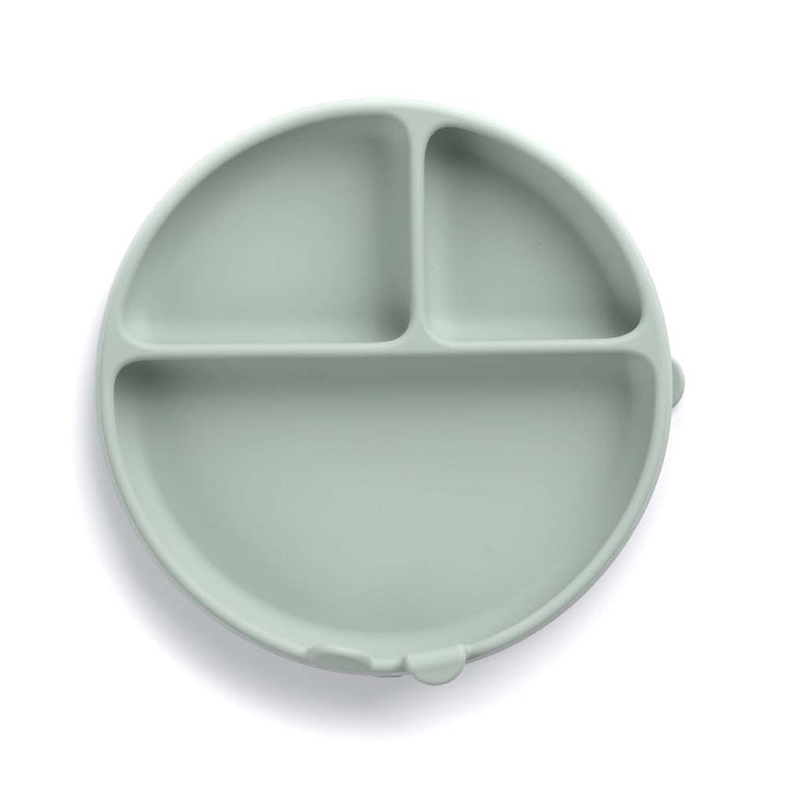 JANE BLW silikonski okrugli tanjur s odjeljcima i vakuumom, Mint
