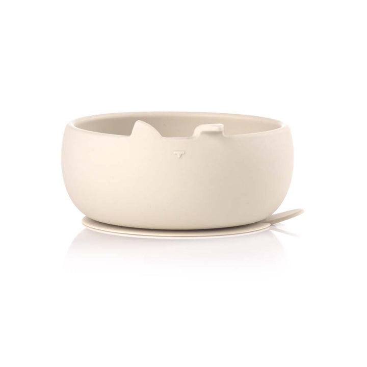 JANE Silikonska posuda za hranjenje + žlica, Sand