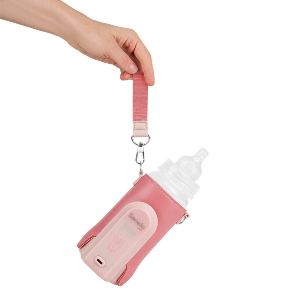 Lionelo Thermup Go Evo električni prijenosni grijač bočica - TERMOSICA s baterijom, Coral Pink