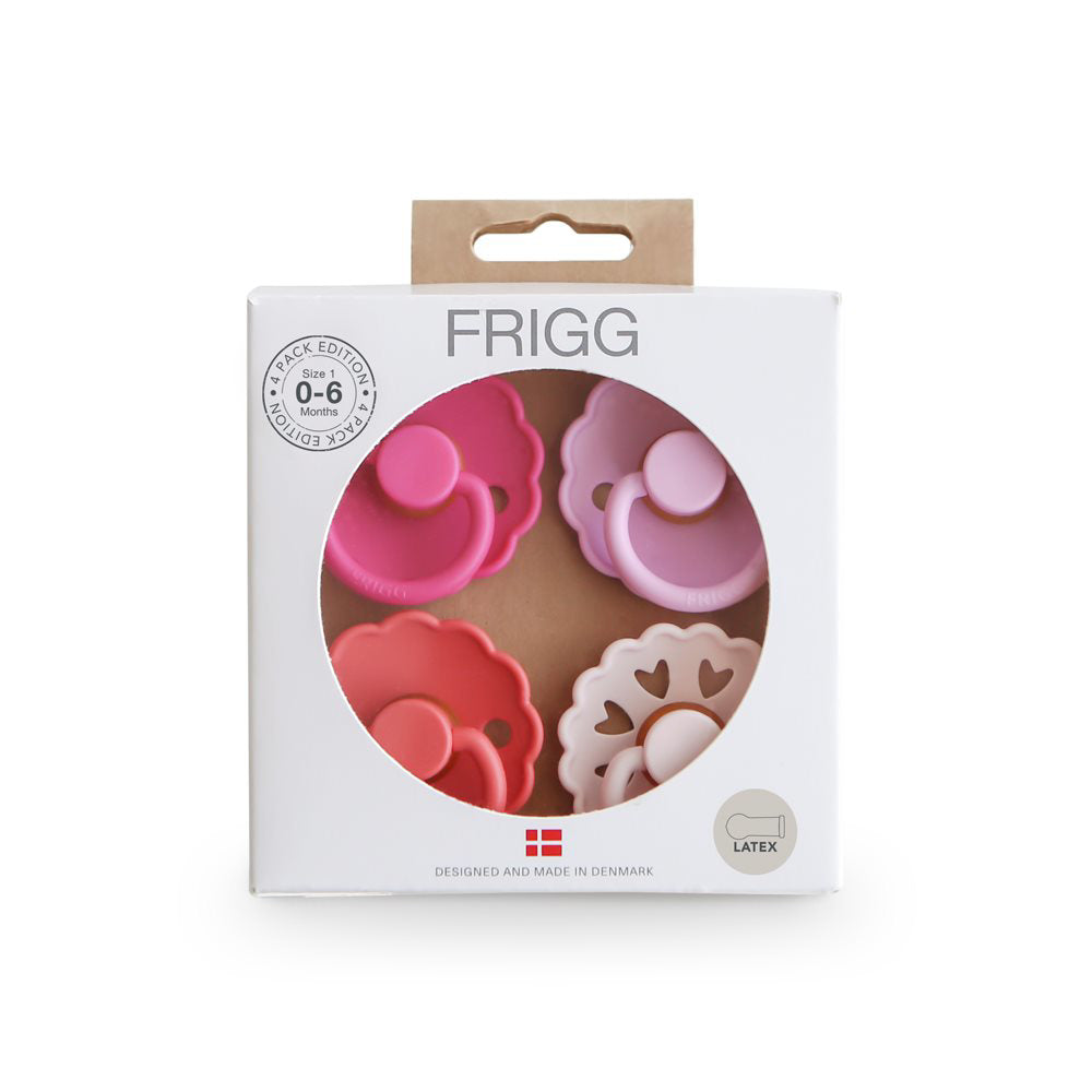Frigg® Set od 4 dude od kaučuka Rosy Romance (0-6m)