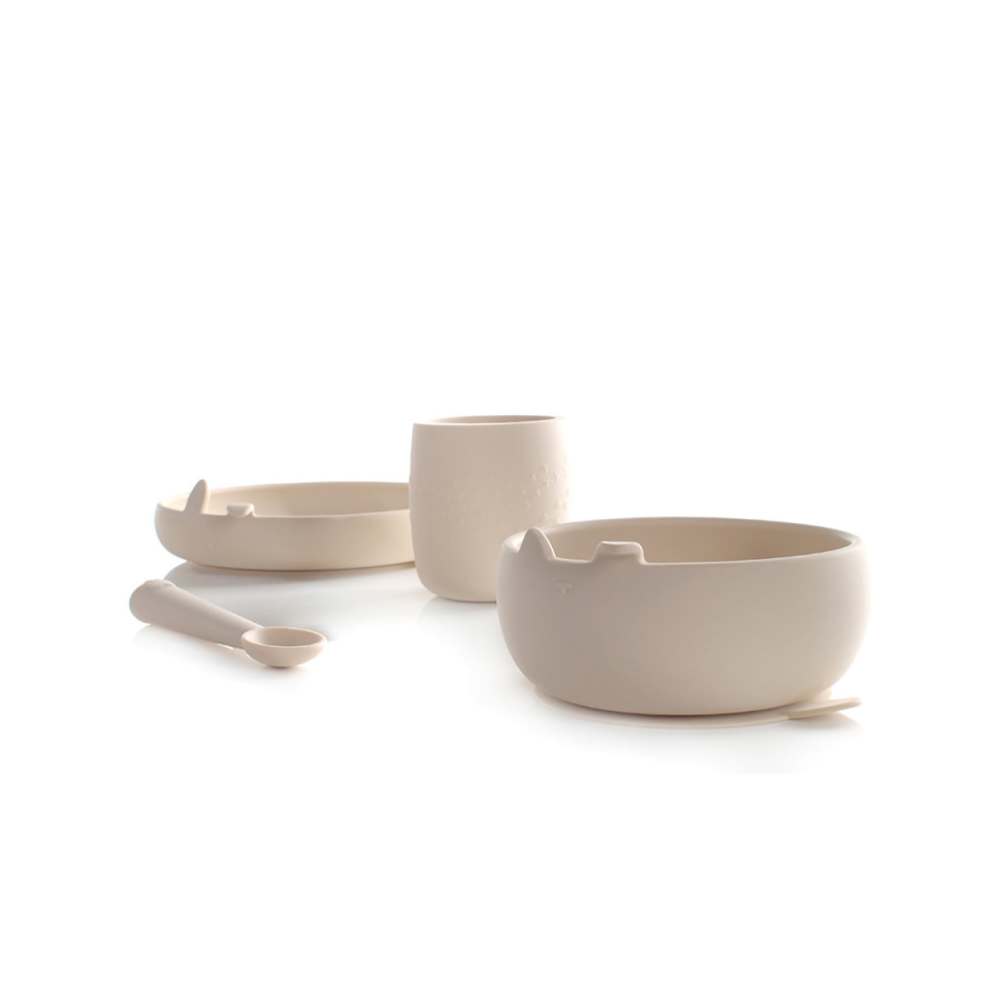 JANE Silikonski set za hranjenje od 4 dijela, Sand