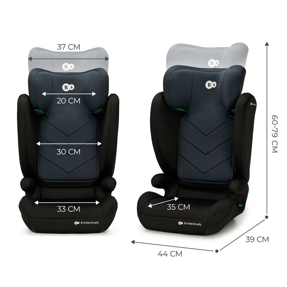 Kinderkraft autosjedalica I-Spark i-Size 15-36 kg (100-150 cm) bez Isofix-a, Black