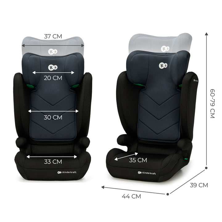 Kinderkraft autosjedalica I-Spark i-Size 15-36 kg (100-150 cm) bez Isofix-a, Black