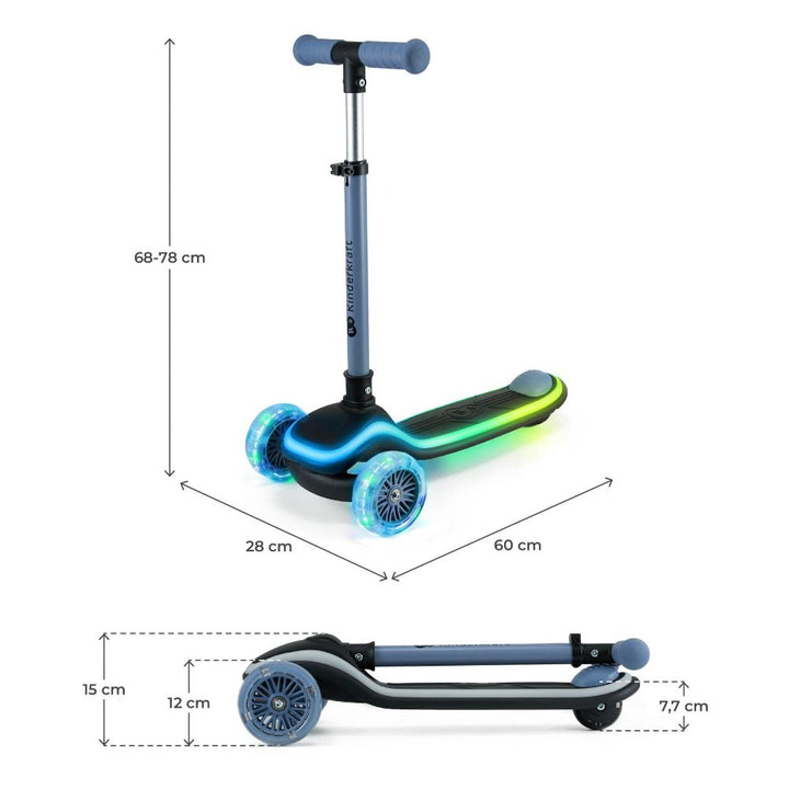 Kinderkraft romobil RAKET LED, Blue