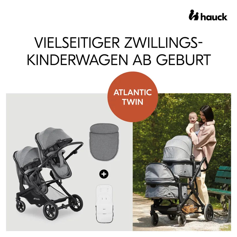 Hauck Atlantic Twin Melange Grey