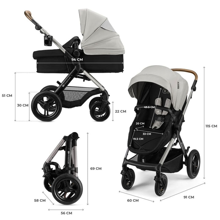 Kinderkraft Kolica Moov 2 XL 3u1 MINK PRO, Moonlight Grey