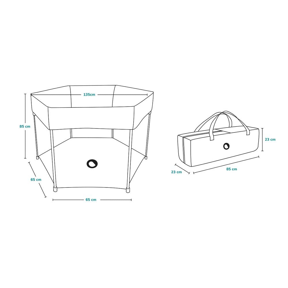 Lionelo dječja igraonica/vrtić Roel Hexagon 6-kutna, Grey Multicolor