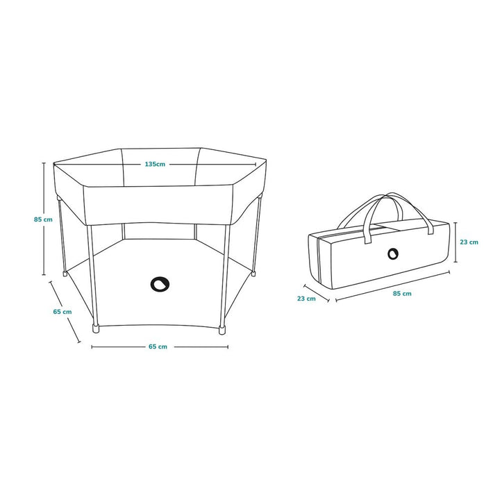 Lionelo dječja igraonica/vrtić Roel Hexagon 6-kutna, Grey Multicolor