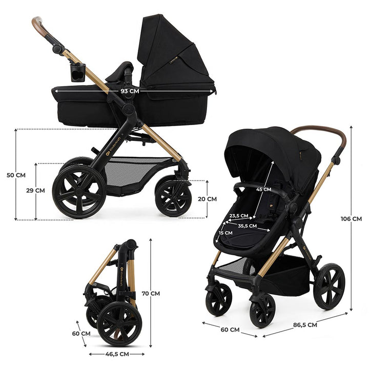 Kinderkraft Kolica Moov 2 3u1 MINK PRO, Pure Black