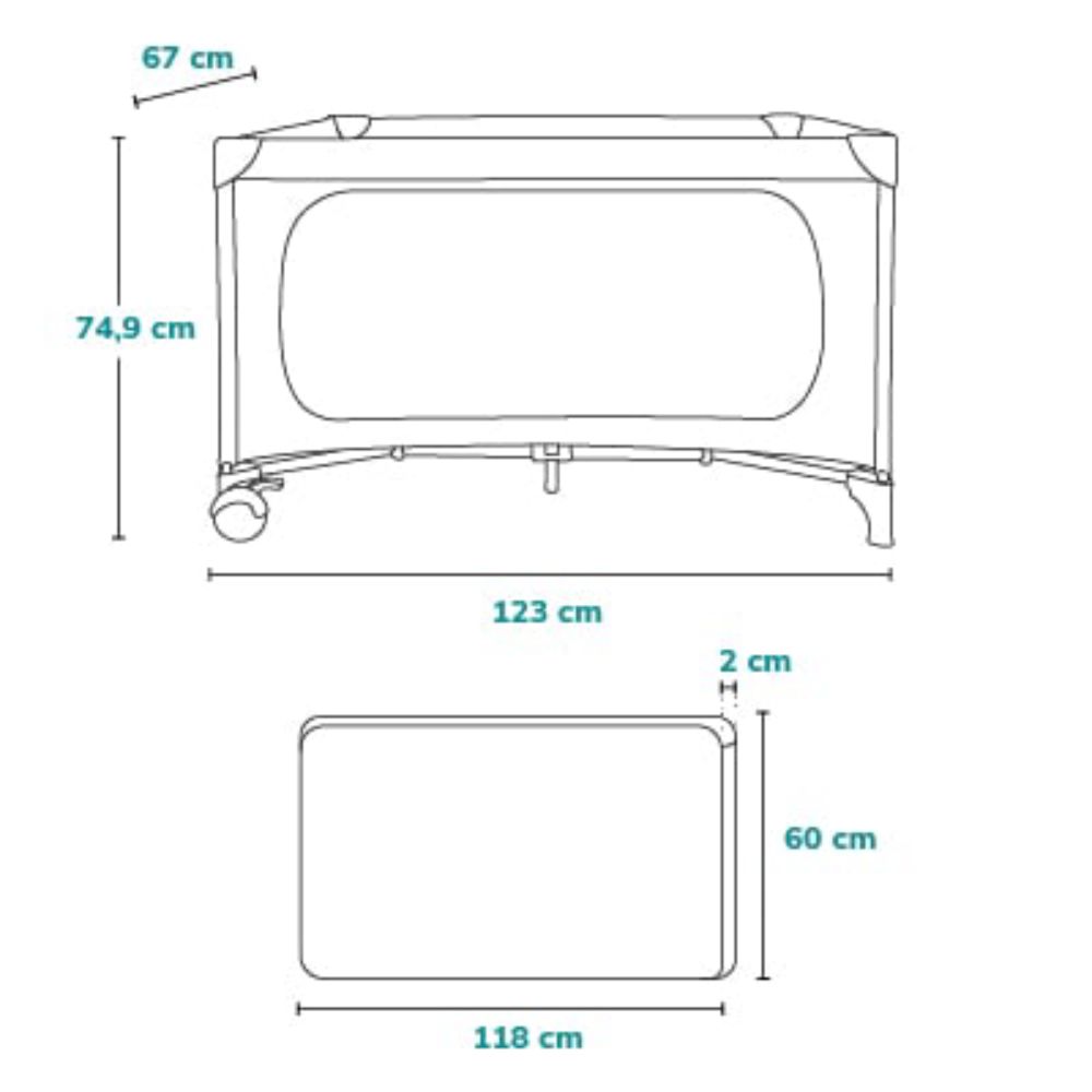 Lionelo Jasmin putni krevetić Easy Fold, Grey Stone