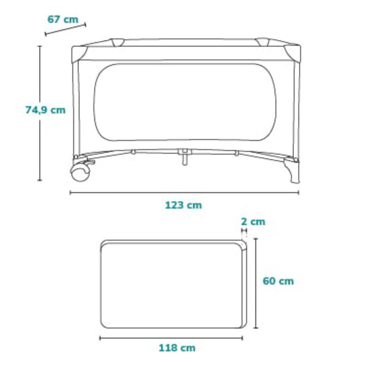 Lionelo Jasmin putni krevetić Easy Fold, Grey Stone