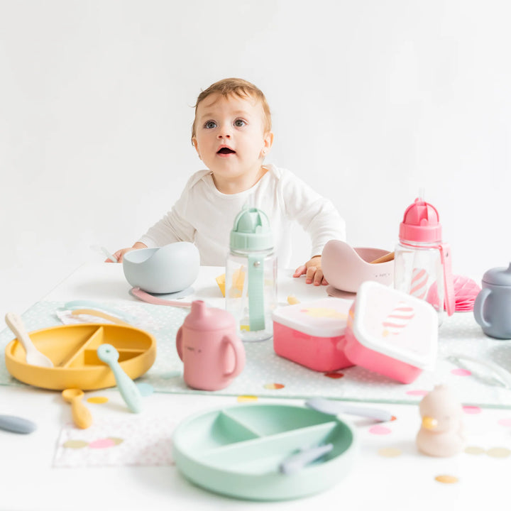 Silikonski set za jelo Food & Fun - Mustard