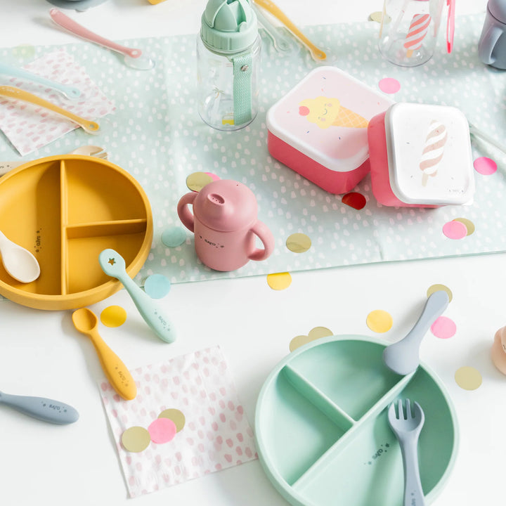 Silikonski set za jelo Food &amp; Fun - Mint