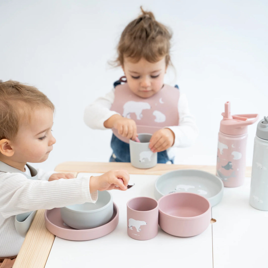 Silikonski set za jelo Food & Fun - Polaris Grey