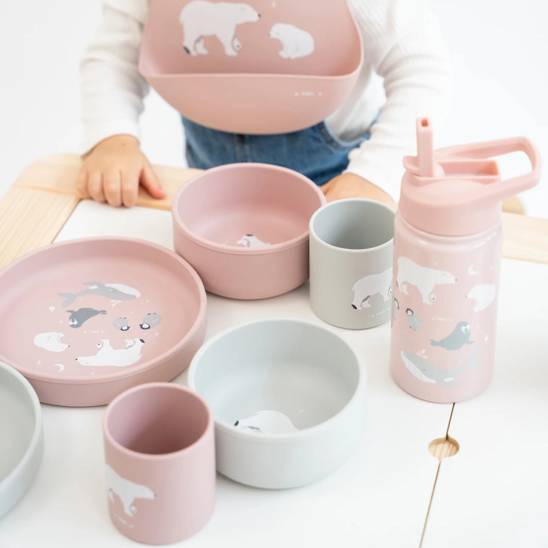 Silikonski set za jelo Food & Fun - Polaris Grey