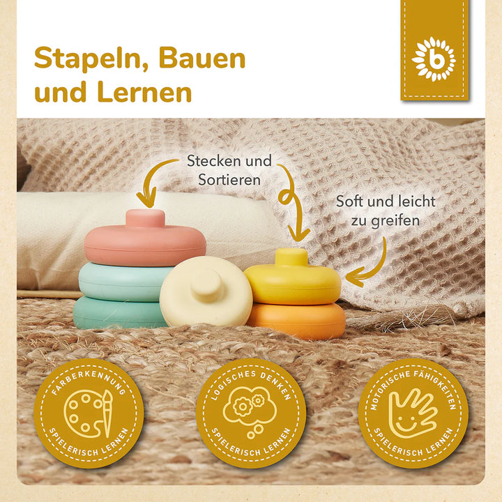 Silikonski toranj za slaganje – Tropska vibra 6kom