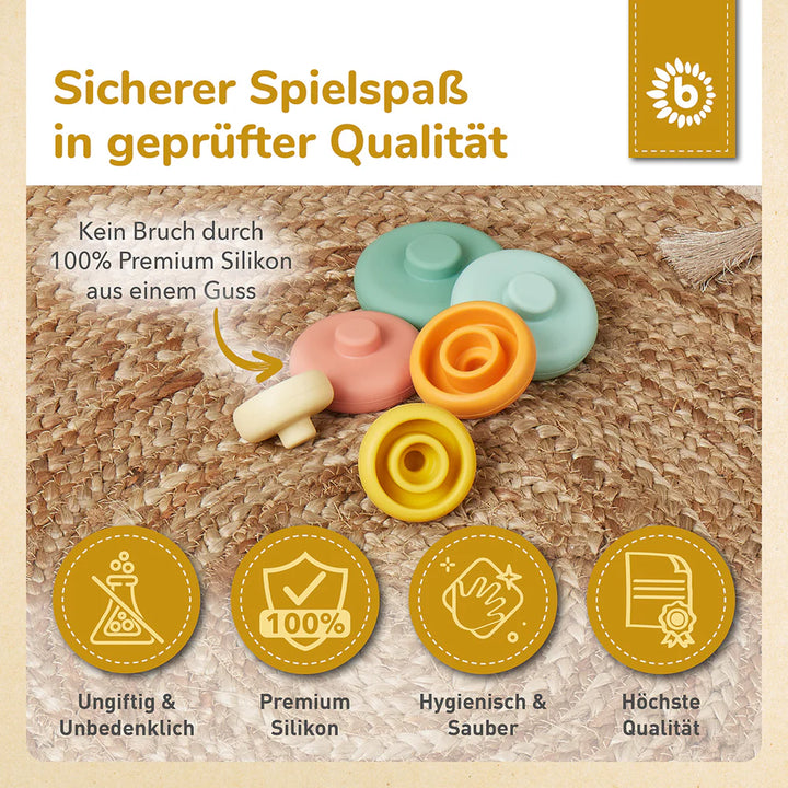 Silikonski toranj za slaganje – Tropska vibra 6kom