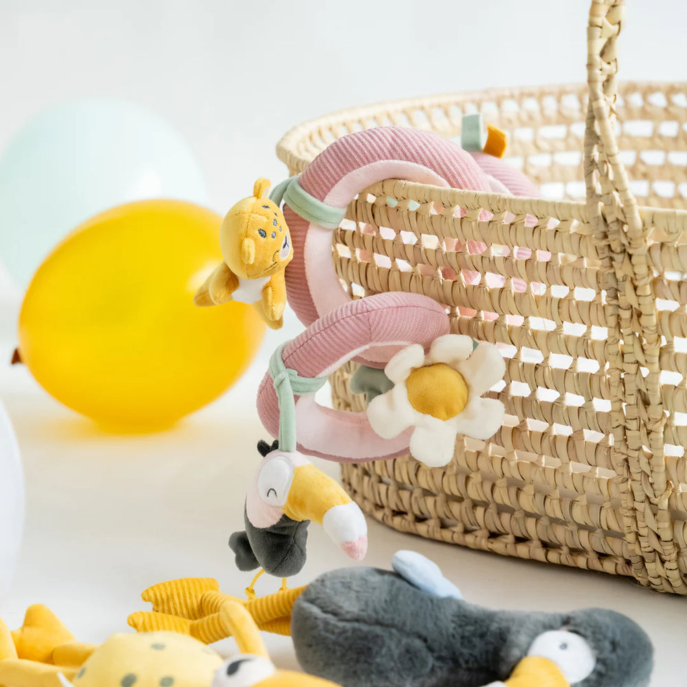 Spirala sa zvečkama Jungle Party Pink