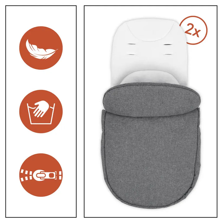 Hauck Atlantic Twin Melange Grey