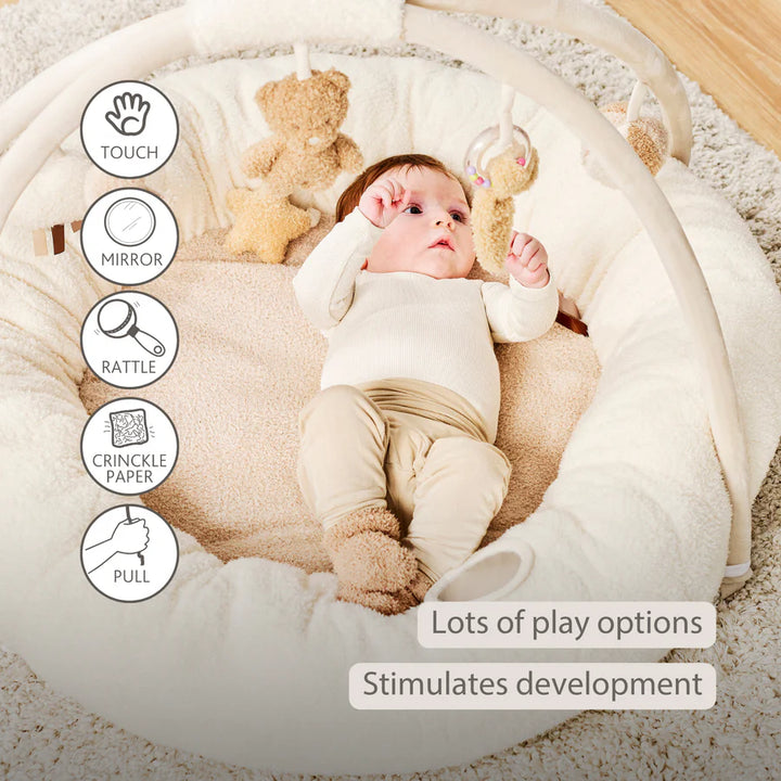 Podloga za igru s puf rubovima Teddy ecru