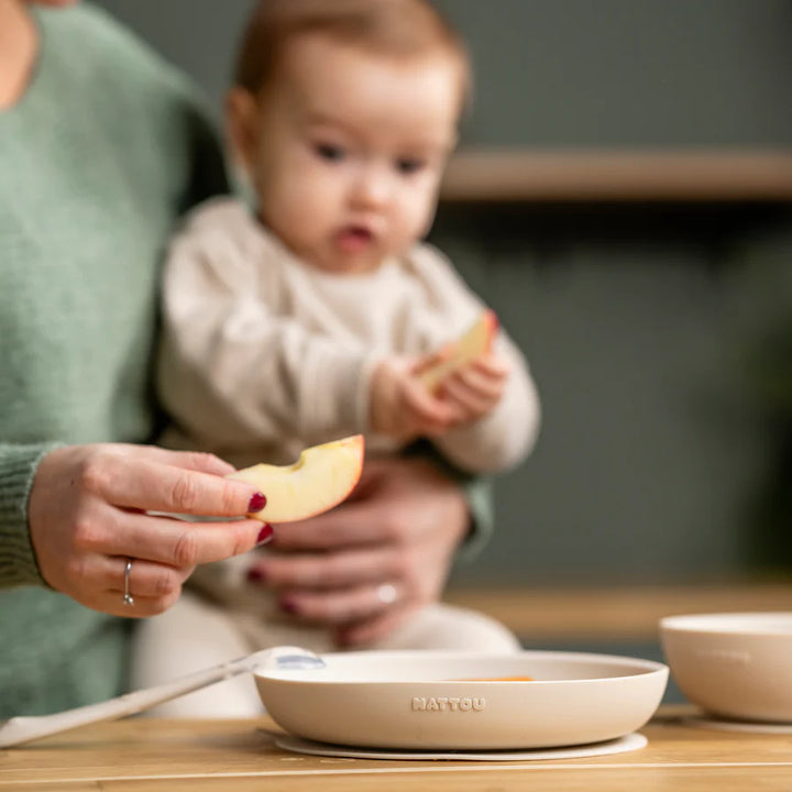 Dječji set posuđa od silikona 3 dijela - clay