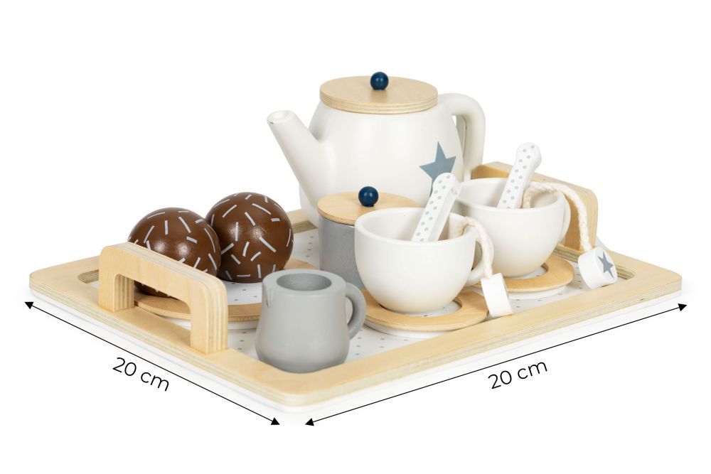Ecotoys® Drveni set za čaj 17 elemenata