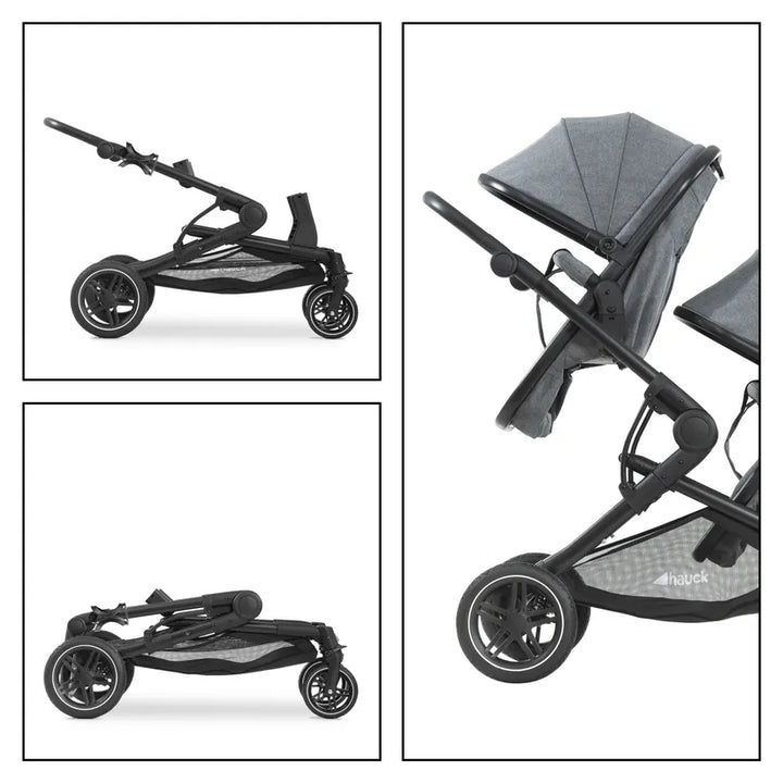 Hauck Atlantic Twin Melange Grey