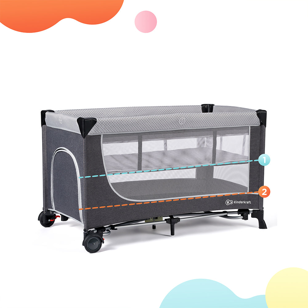 Kinderkraft Putni krevetić LEODY, siva