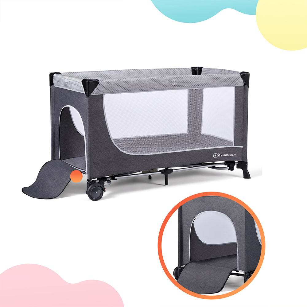 Kinderkraft Putni krevetić LEODY, siva