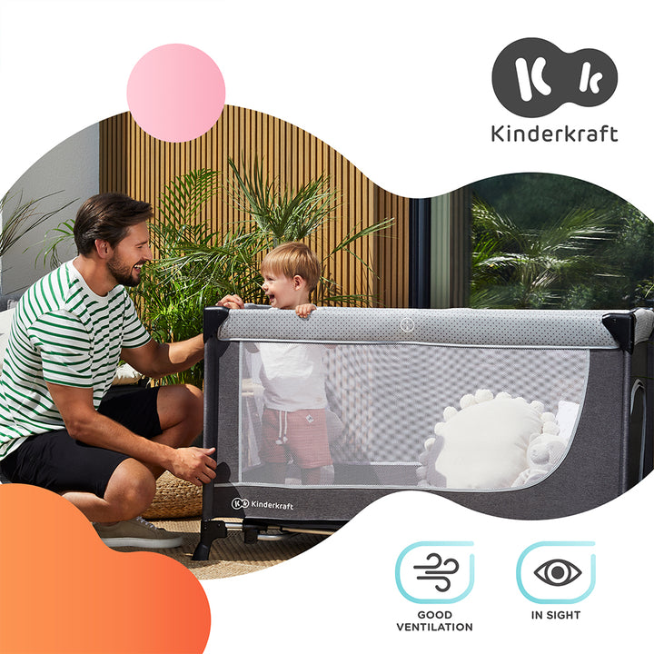 Kinderkraft Putni krevetić LEODY, siva