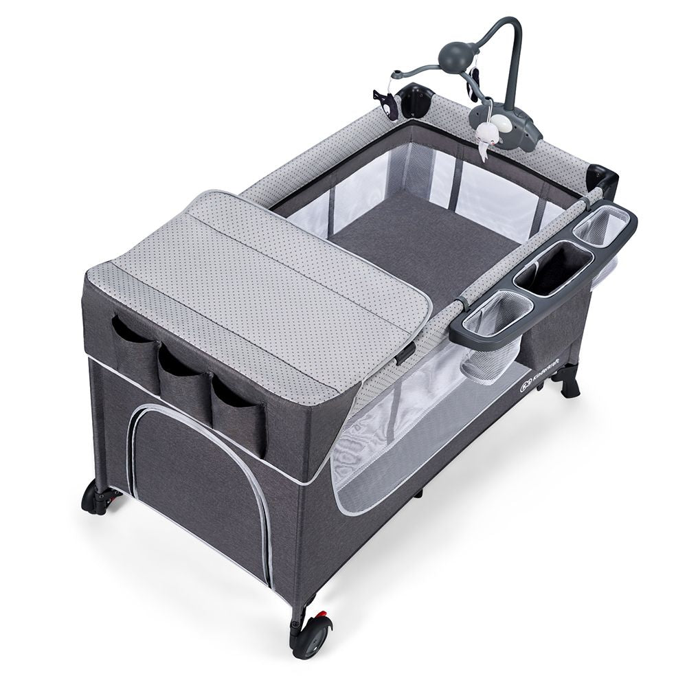 Kinderkraft Putni krevetić LEODY, siva s dodacima