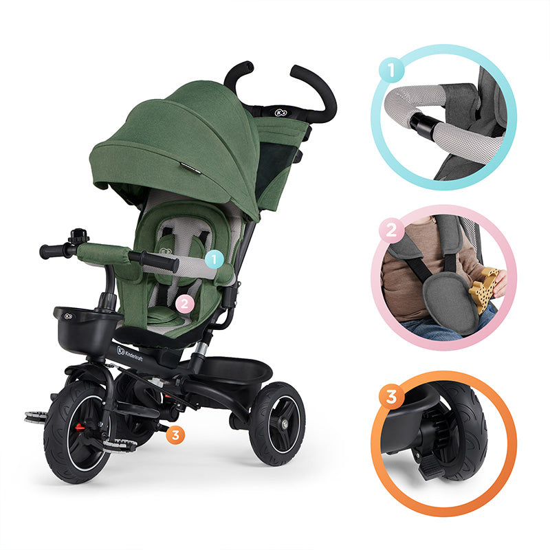 Kinderkraft Tricikl SPINSTEP, pastelno zeleni