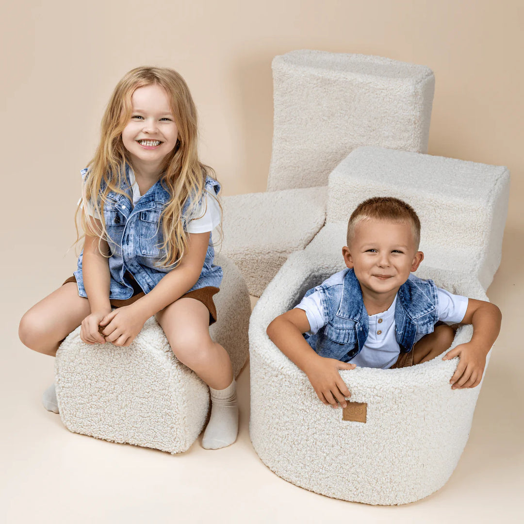 MeowBaby pjenasto igralište 3 elementa - Boucle White